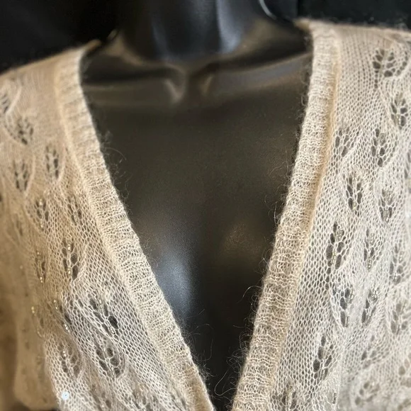 Ann Taylor LOFT XS Cream Laced Top Cardigan - Picture 1 of 6